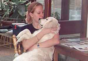 Golden Retreiver puppy with Jenny